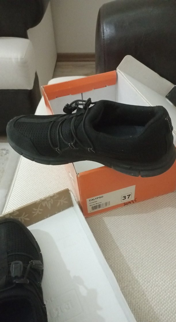 Siyah Kadın Dolgu Topuklu Spor Ayakkabı - Görsel 3