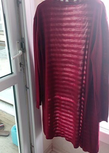 Bordo Uzun Kollu Kadın Hırka - Görsel 3