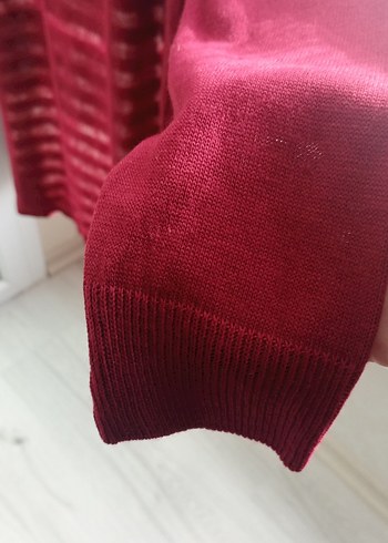 Bordo Uzun Kollu Kadın Hırka - Görsel 4