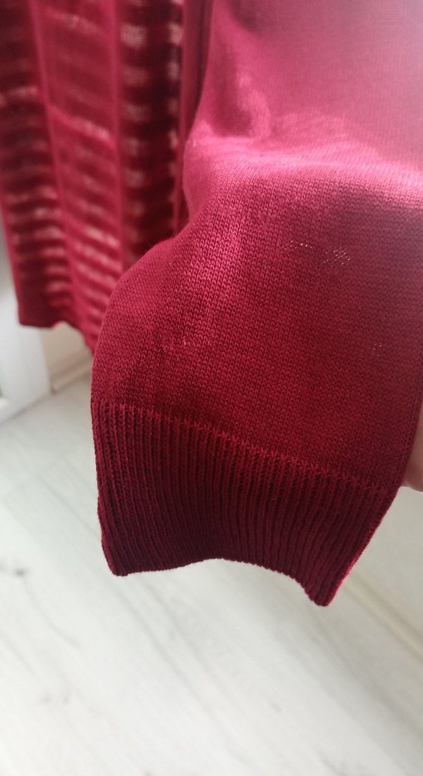 Bordo Uzun Kollu Kadın Hırka - Görsel 4