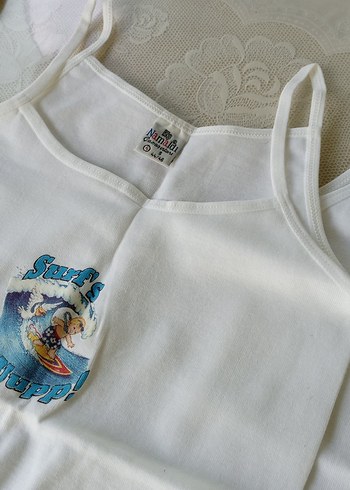 Beyaz Baskılı Çocuk Atletleri - Görsel 4