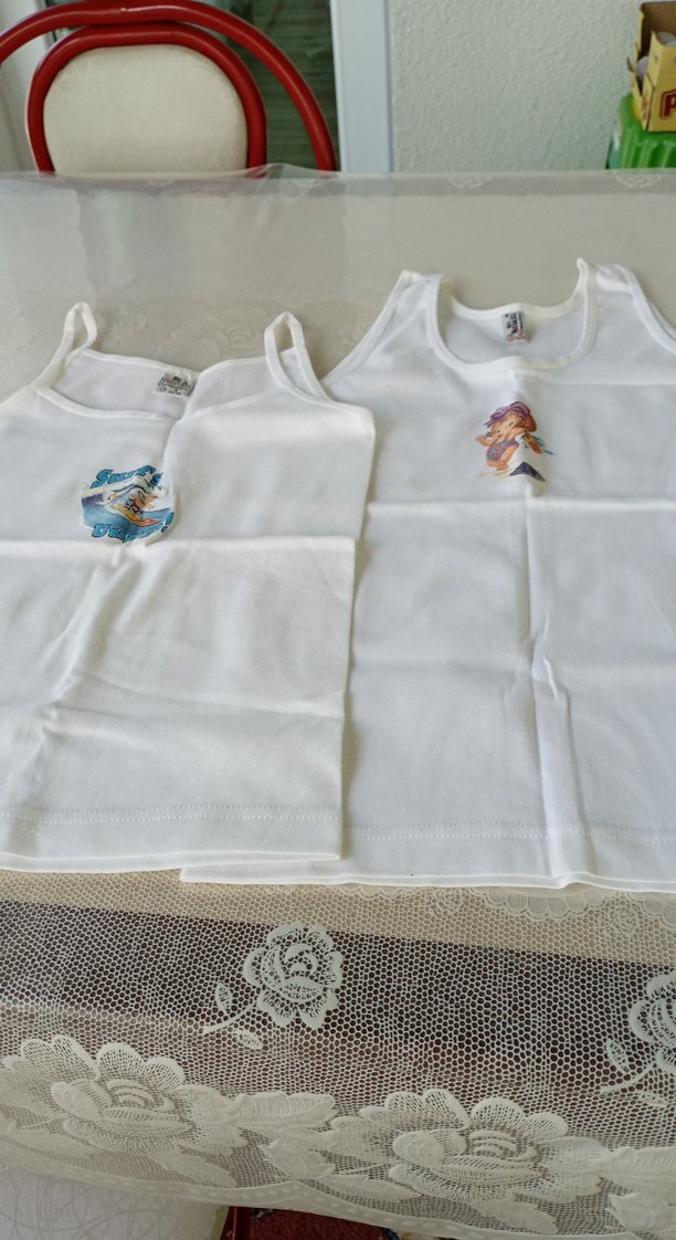 Beyaz Baskılı Çocuk Atletleri - Görsel 2