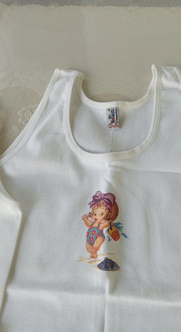 Beyaz Baskılı Çocuk Atletleri - Görsel 3