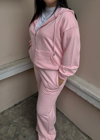 s Beden pembe Renk Pembe ful taşlı ikili takım