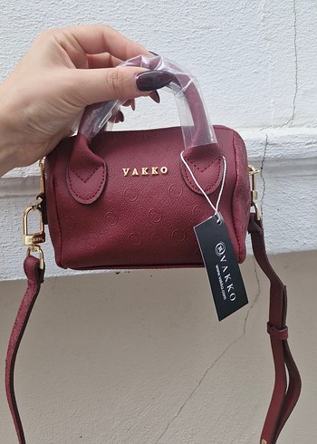 Vakko Bordo mini vakko çanta