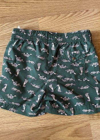 Yeşil Leopar Desenli Kemerli Mini Erkek Deniz Şortu - Görsel 2