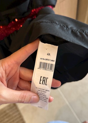 Kız Çocuk Siyah Kemerli  Elbise - Görsel 5