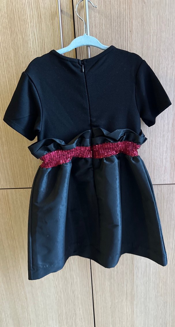 Kız Çocuk Siyah Kemerli  Elbise - Görsel 3