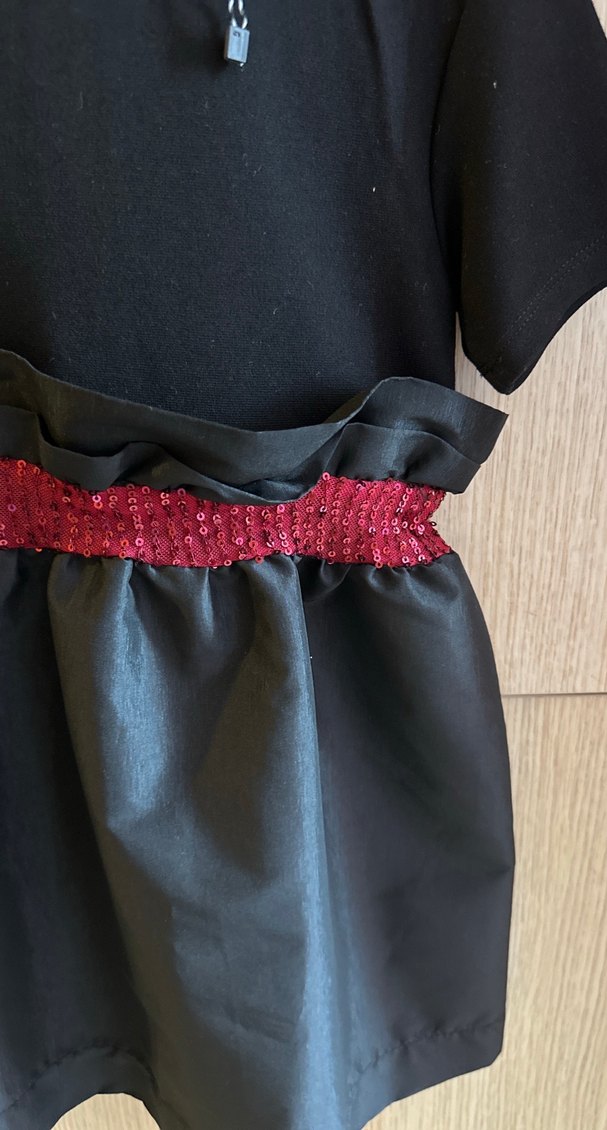 Kız Çocuk Siyah Kemerli  Elbise - Görsel 2