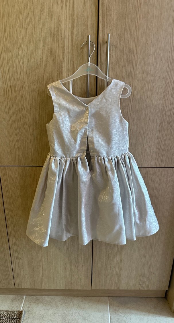 H&M Gri Fiyonk Detaylı Kolsuz Elbise - Görsel 3