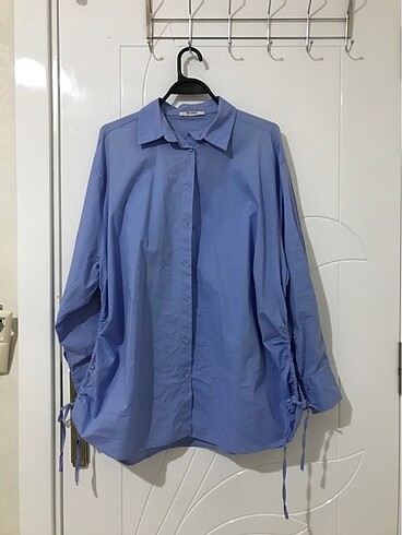 Zara mavi oversize gömlek