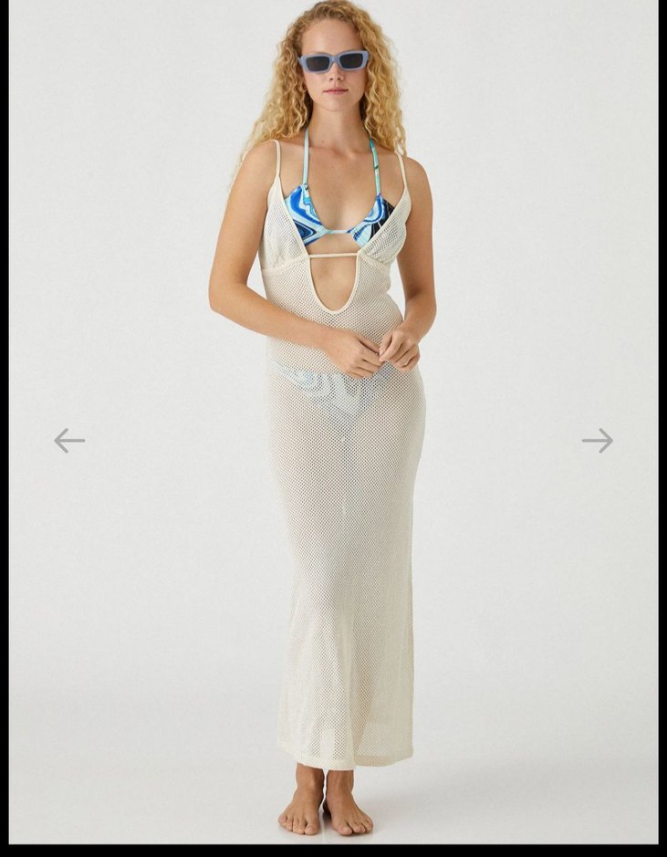 Koton X Şahika Ercümen Uzun File Plaj Elbisesi - Görsel 2