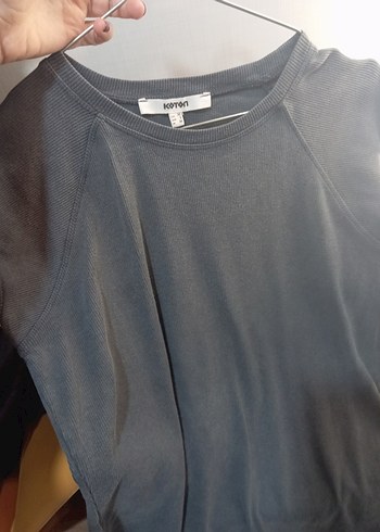 Gri Kadın Kısa Kollu Tişört - Görsel 5