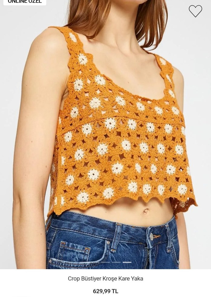 Sarı Dantel Detaylı Kadın Crop - Görsel 3