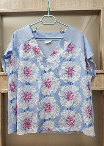 U.S Polo Assn. Mavi Çiçek Desenli Bluzu