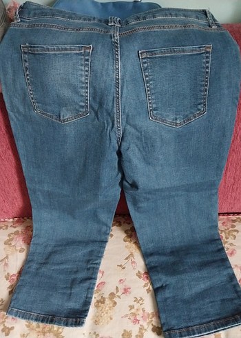40 Beden Mavi Düğmeli Rahat Kesim Kadın Kot Pantolon