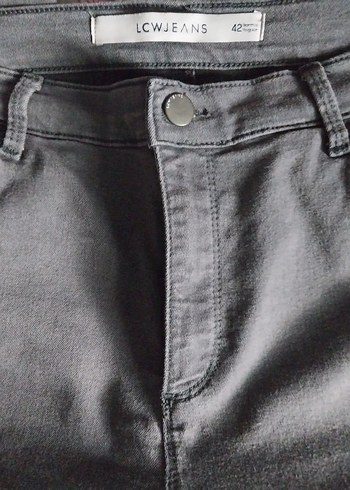 42 Beden Gri Rahat Kesim Kot Pantolon