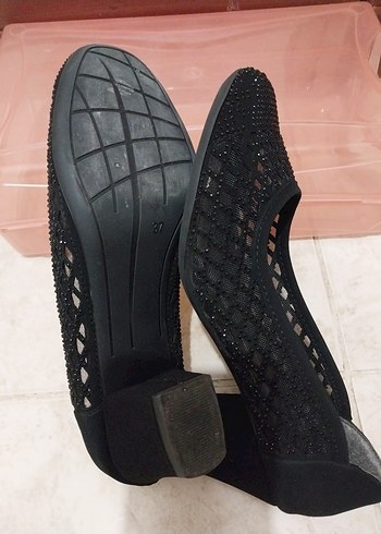 Siyah Dantel Detaylı Kadın Topuklu Ayakkabı - Görsel 3
