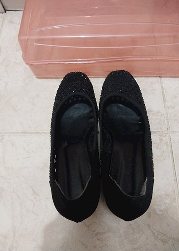 Siyah Dantel Detaylı Kadın Topuklu Ayakkabı - Görsel 5