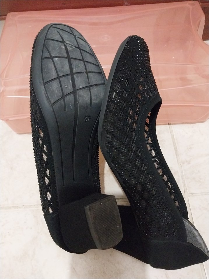 Siyah Dantel Detaylı Kadın Topuklu Ayakkabı - Görsel 3