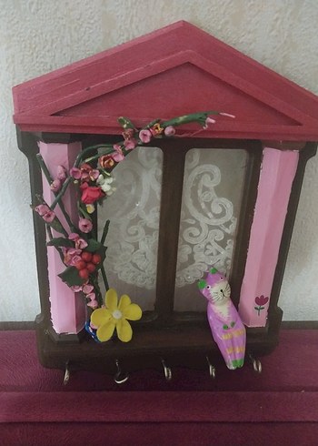 Pembe Dekoratif Anahtarlık Askısı - Görsel 2