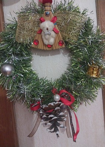 Renkli Süslemeli Çam Çelenk - Görsel 2