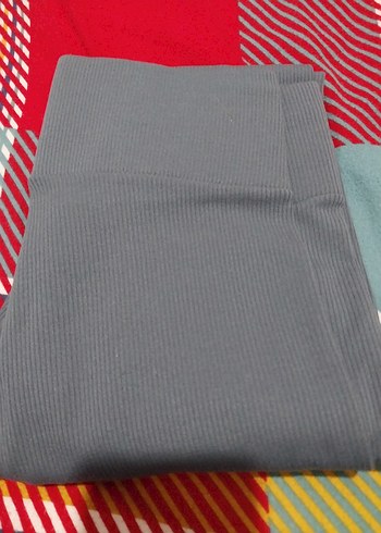 Gri Kadın Spor Tayt Elastik Kumaş - Görsel 4