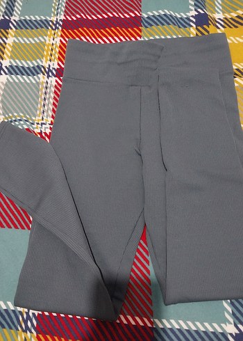 Gri Kadın Spor Tayt Elastik Kumaş - Görsel 2