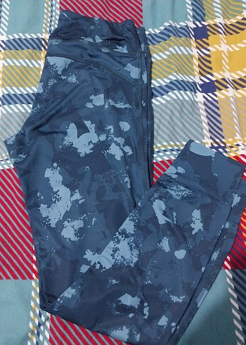 Kadın Mavi Batik Desenli Spor Tayt - Görsel 4