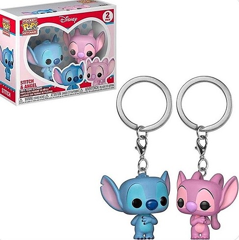 Stitch & angel disney figür anahtarlık