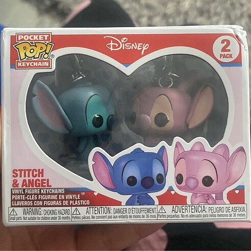 Stitch & angel disney figür anahtarlık