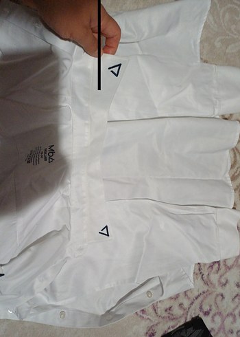 Düğmeli Beyaz Pamuklu  Gömlek - Görsel 7
