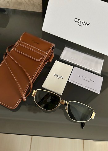 Parlak Altın Renkli Celine Kadın Güneş Gözlüğü