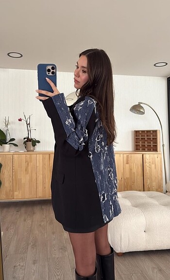 s Beden Zara garnili yırtık detaylı blazer ceket