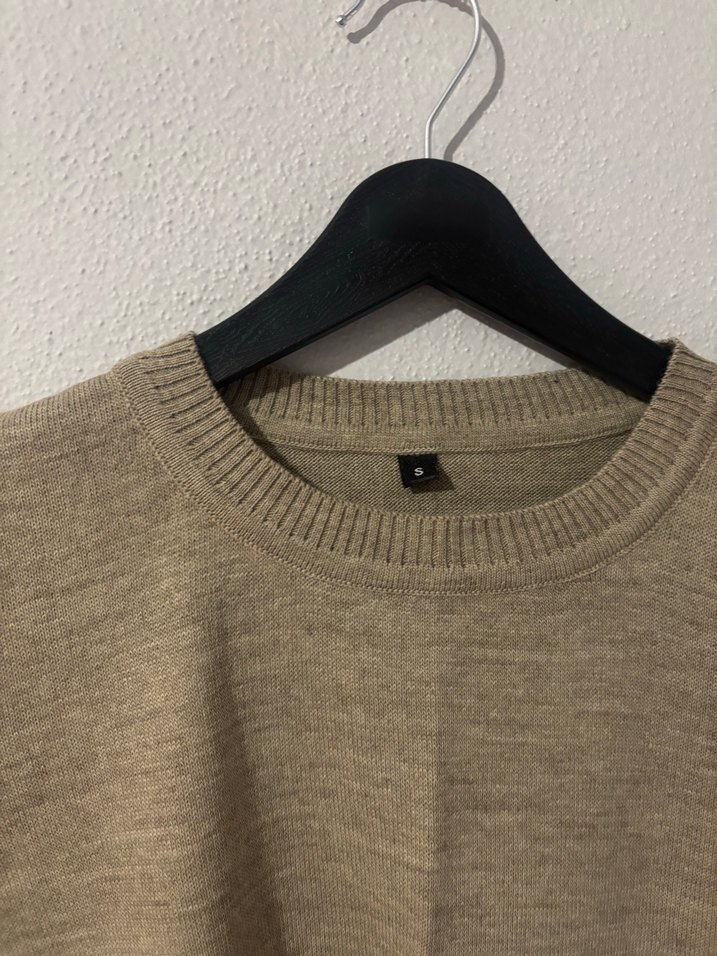 Bej Kısa Kollu Kadın Triko - Görsel 4