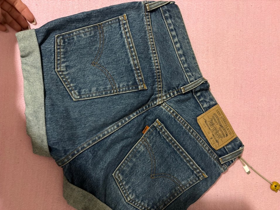 Düğmeli levis Kot Şort - Görsel 2