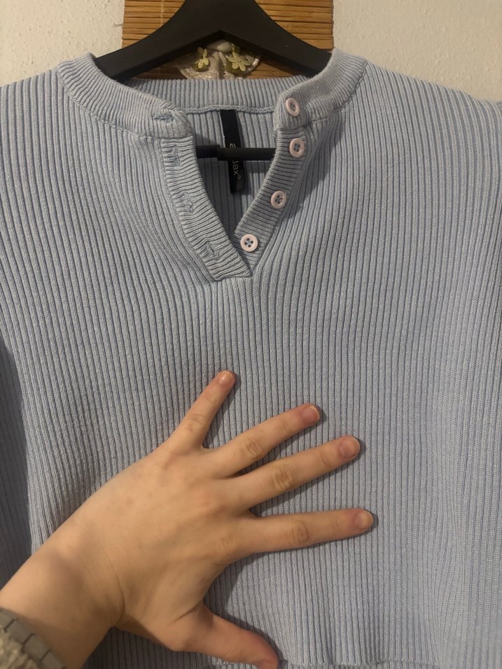 Addax açık mavi crop üst - Görsel 5