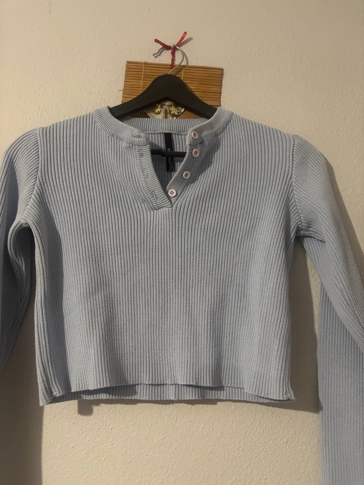 Addax açık mavi crop üst - Görsel 4