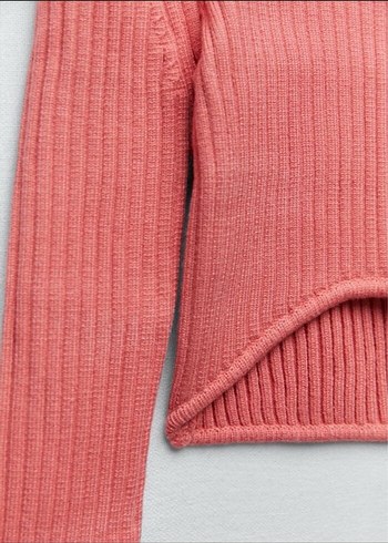 Zara Pembe Fitilli Kısa Kadın Kazak - Görsel 3