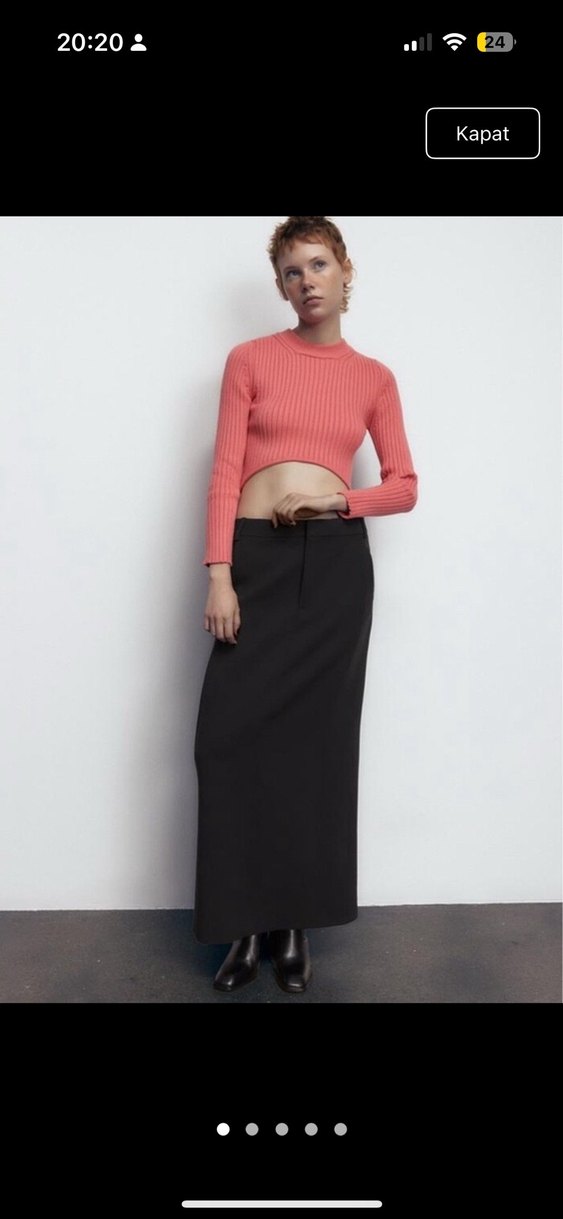 Zara Pembe Fitilli Kısa Kadın Kazak - Görsel 2