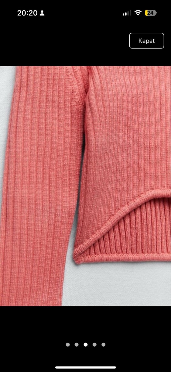 Zara Pembe Fitilli Kısa Kadın Kazak - Görsel 3