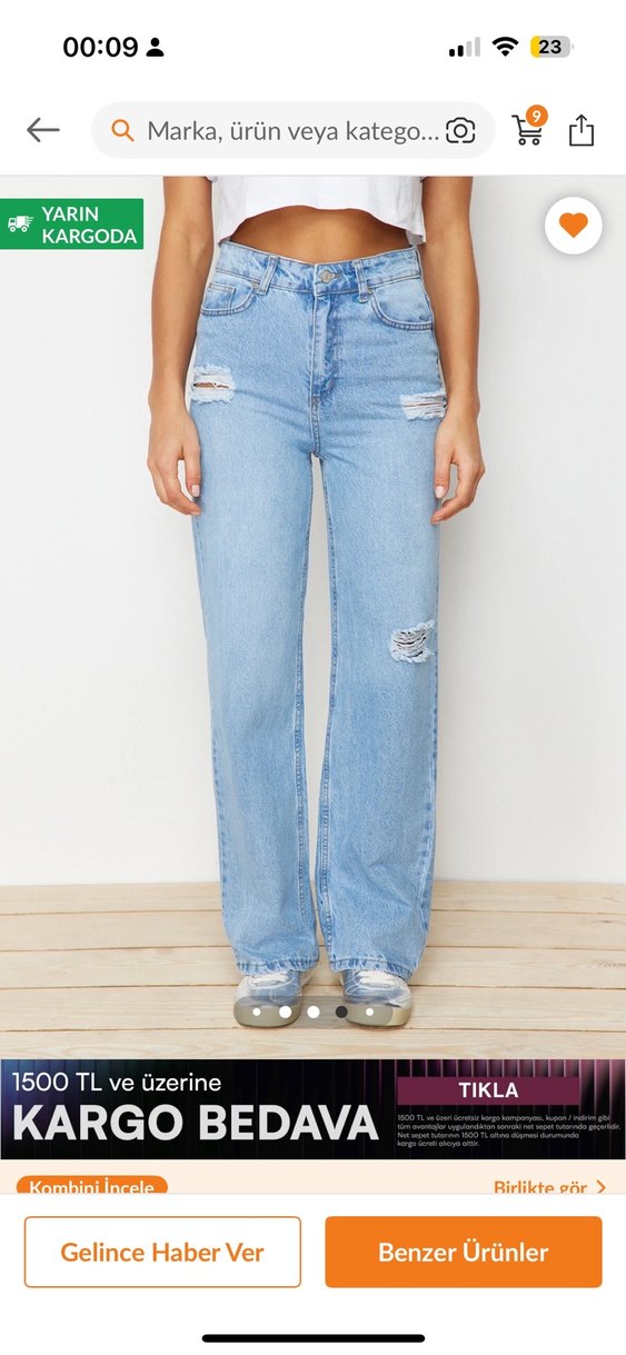 Trendyolmilla açık mavi kot - Görsel 3