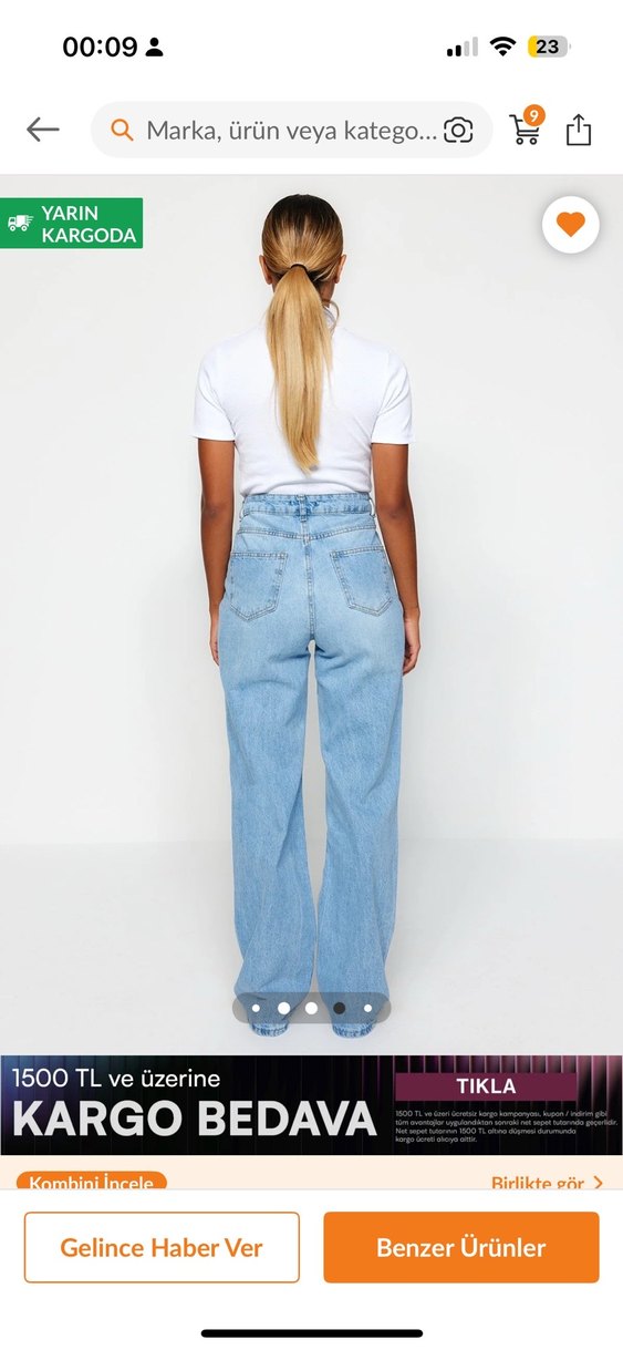 Trendyolmilla açık mavi kot - Görsel 4
