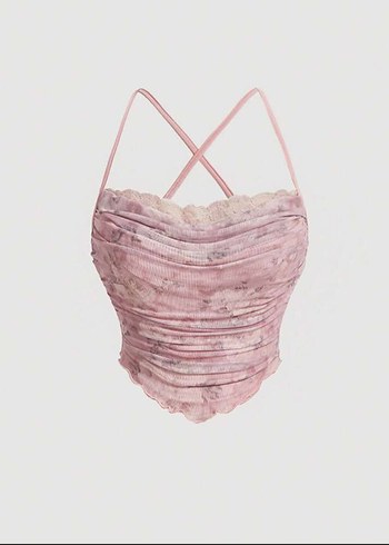 Pembe Dantel Detaylı Shein Büstiyer