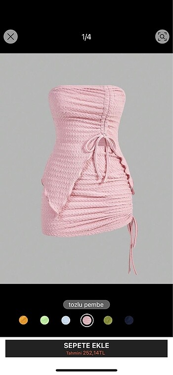 Shein pembe alt üst takım