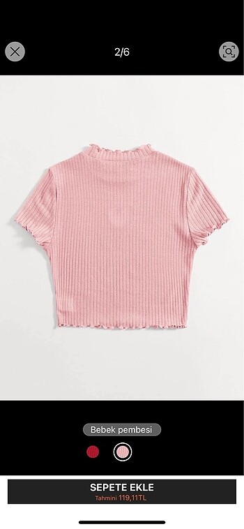 Sheinside Shein pembe kalp dekolteli tişört