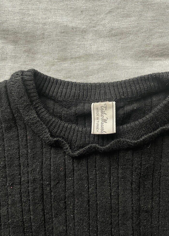 Siyah yün kazak - Görsel 2