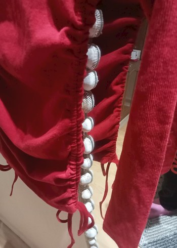 Kırmızı Kadın Triko Elbise - Görsel 3