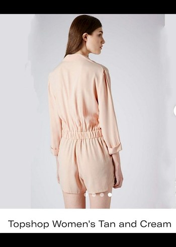 Bej Mini Kadın Şort Tulum - Görsel 3