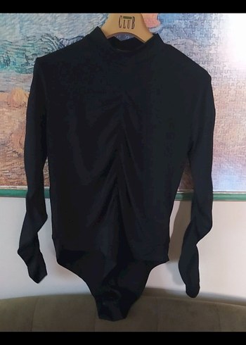 Kadın Siyah Pilili Uzun Kollu Mayo - Görsel 3